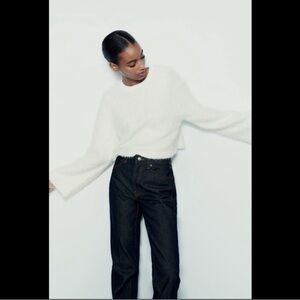 ZARA White Fur Sweater